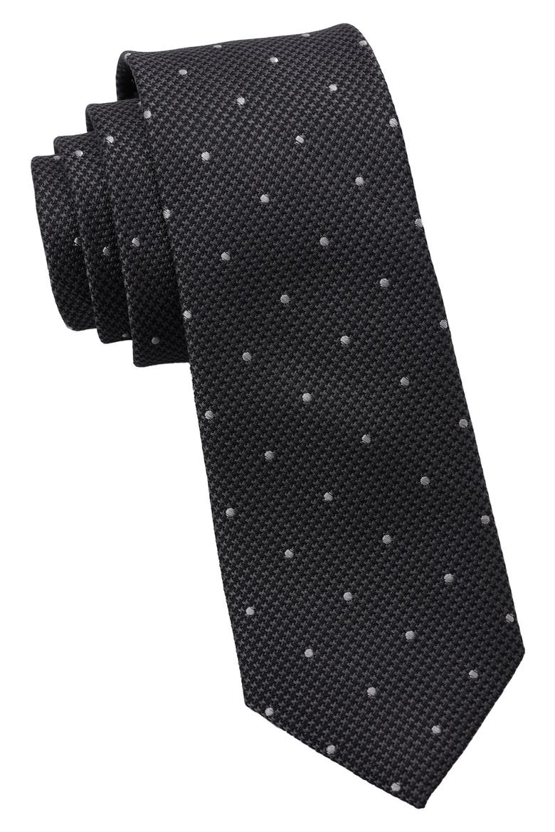 Dot Tie & Pocket Square Set, Main, color, BLACK/ LT. GREY