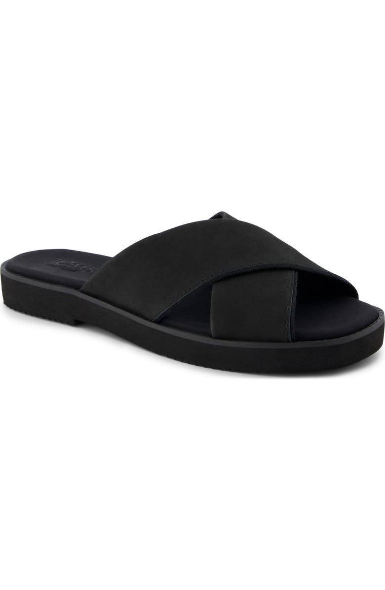 TOMS Mae Crossover Slide Sandal, Main, color, Black