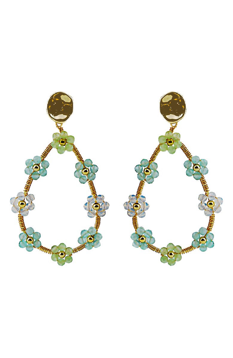 Panacea Mint Crystal Teardrop Earrings, Main, color, Mint