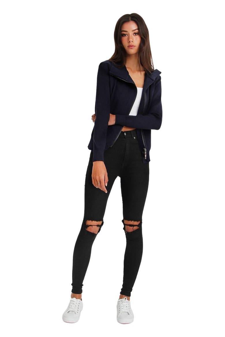 Brother's Zip Front Jumper, Main, color, Navy