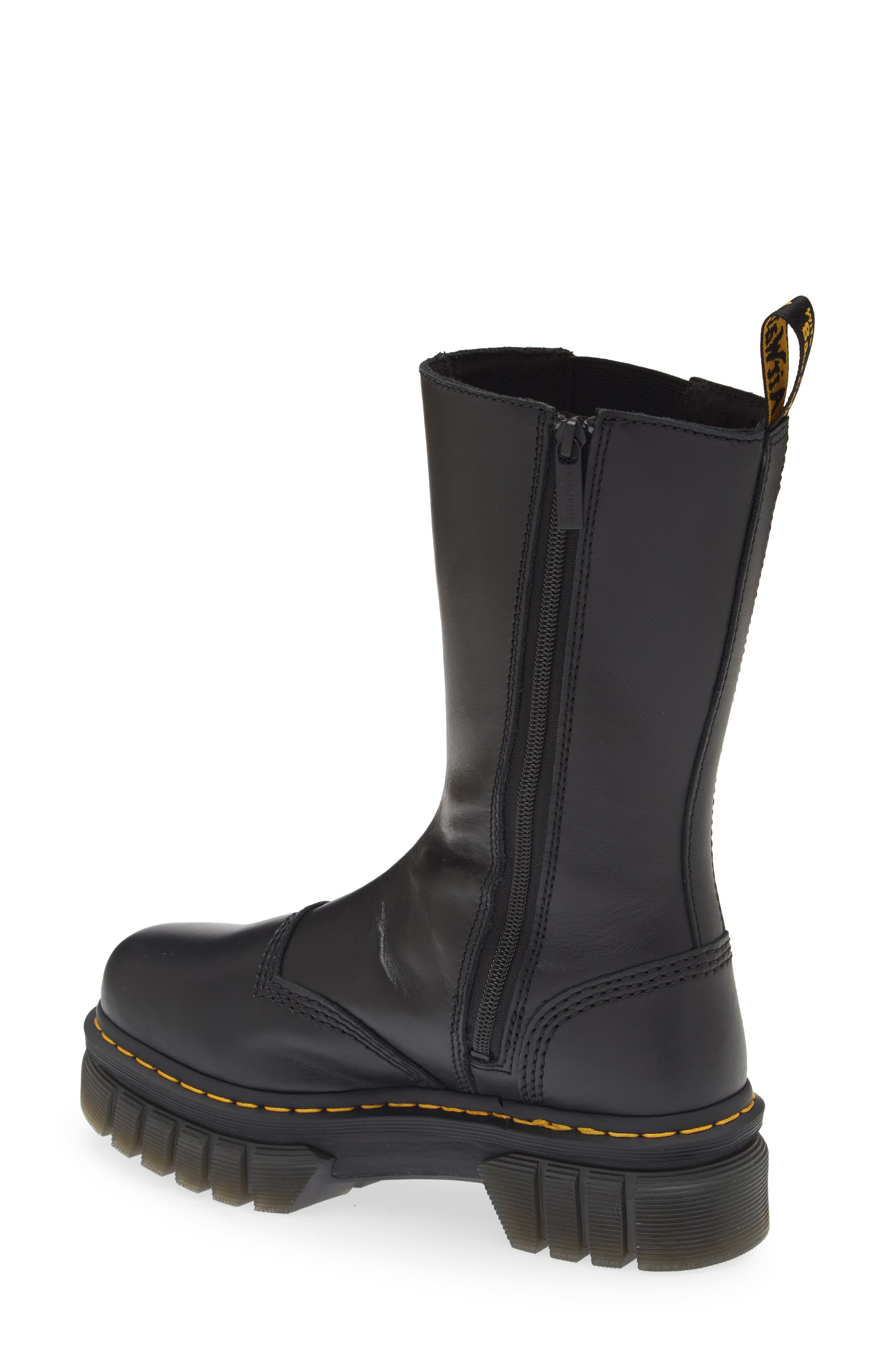 Dr. Martens Audrick Platform Tall Chelsea Boot, Alternate, color, Black Nappa Lux
