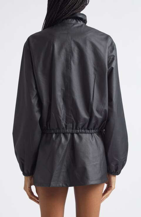 Shrunken Leather Track Jacket