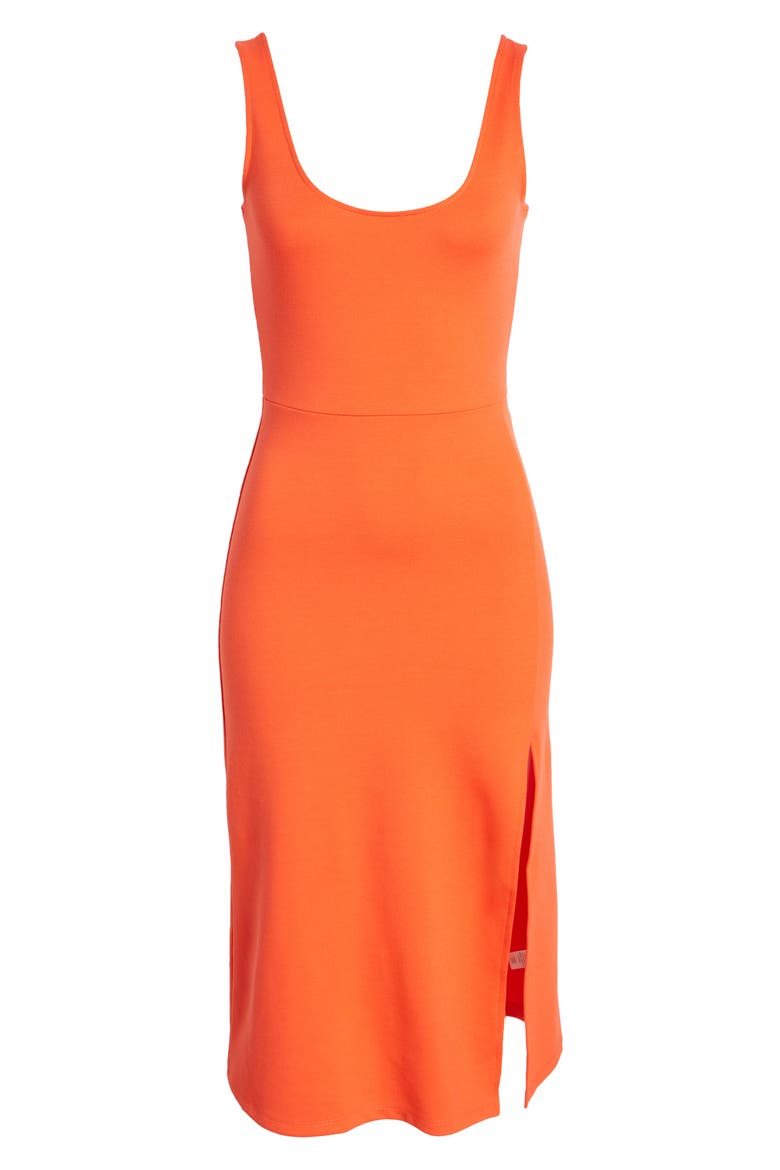 Scoop Neck Midi Dress, Alternate, color, RED GRENADINE