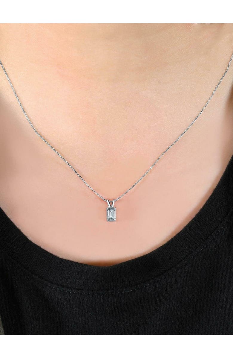 Bliss Diamond 3/4Ct Solitaire Emerald Cut Diamond Pendant 14k Gold Lab Grown Necklace, Alternate, color,