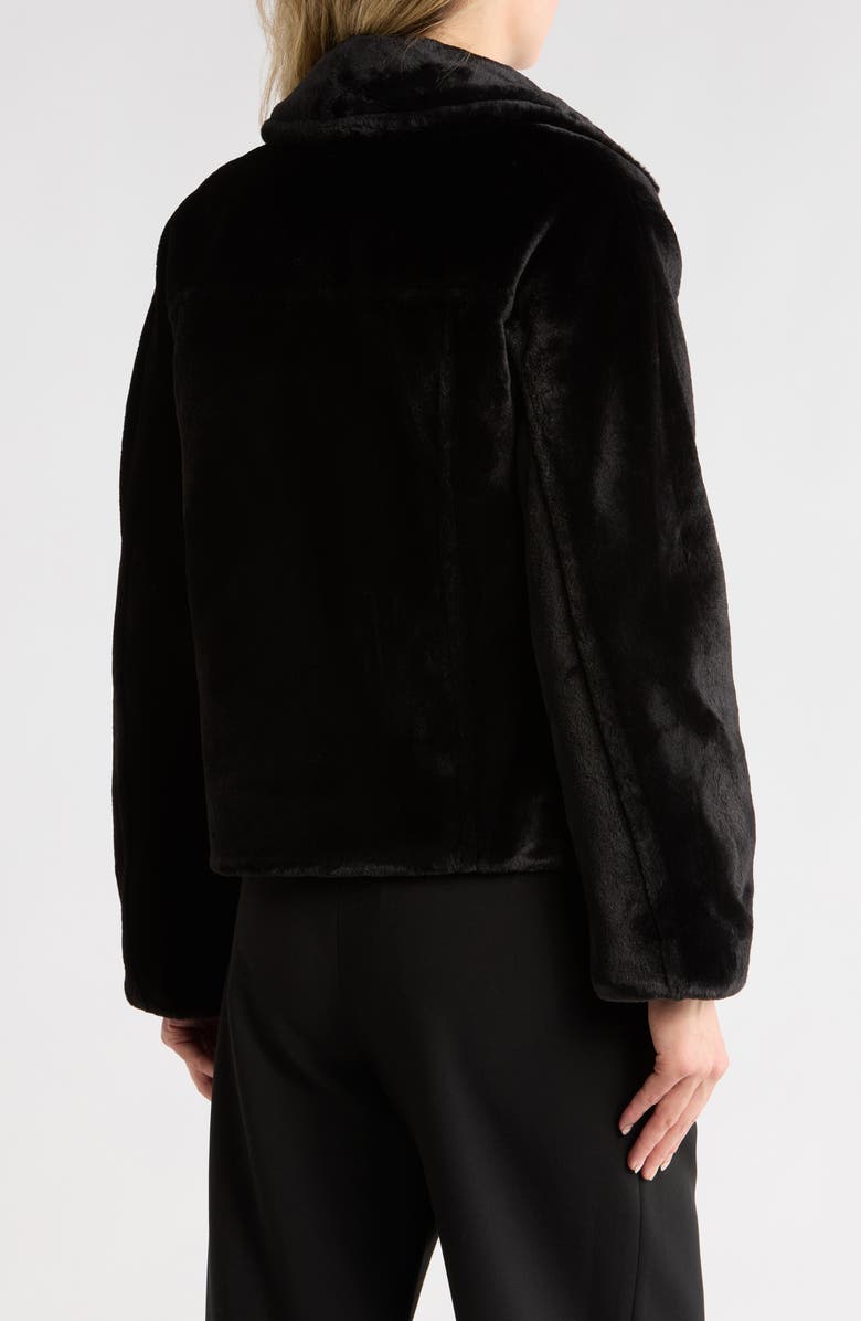 Vince Faux Fur Trucker Jacket, Alternate, color, Black