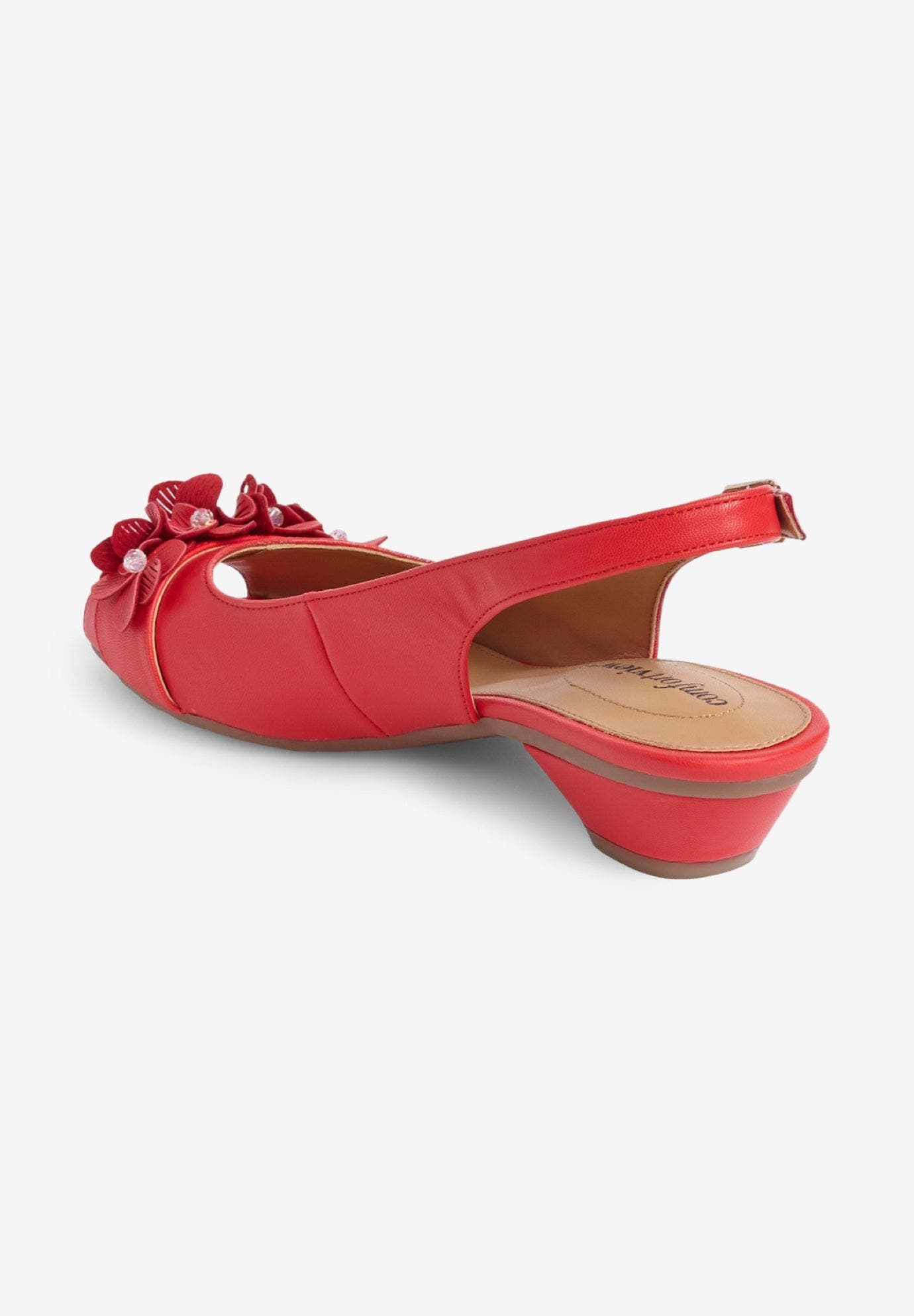 The Rider Leather Like Slingback, Alternate, color, HOT RED