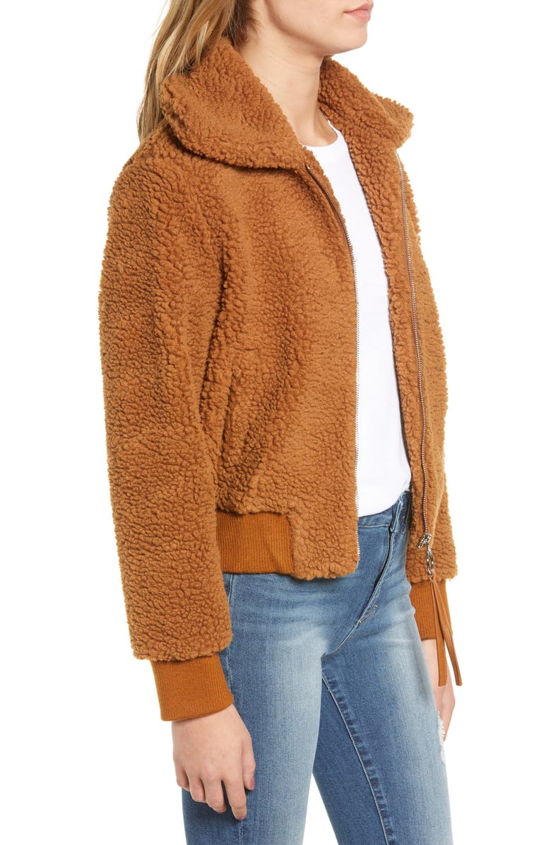 MOON RIVER Faux Fur Bomber Jacket, Alternate, color,