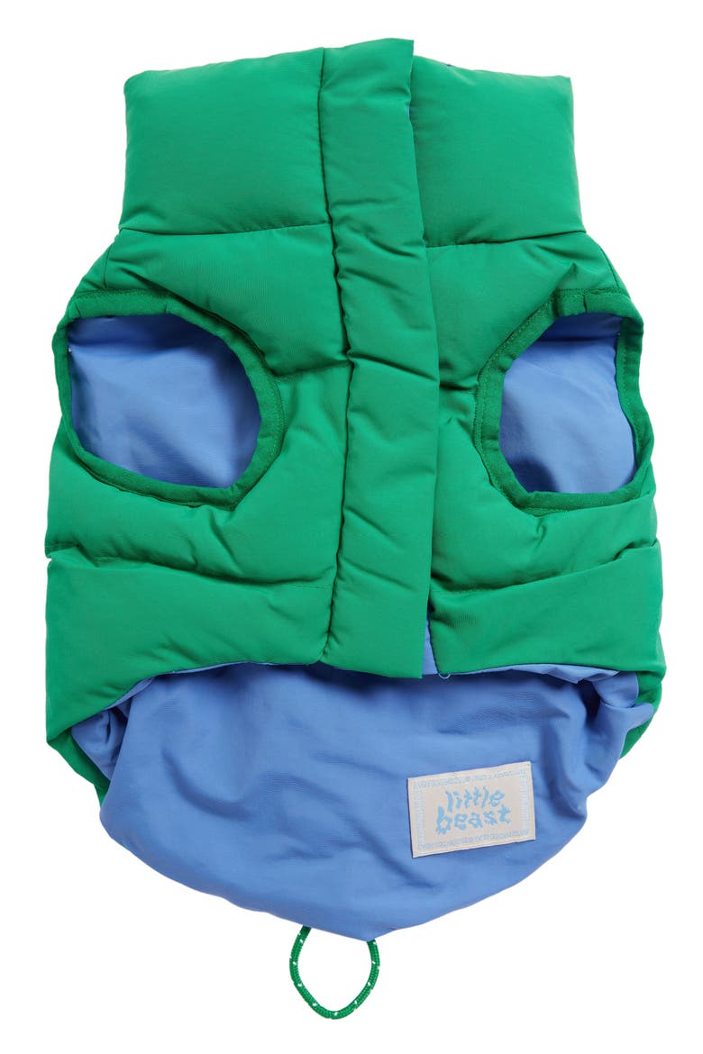 Reversible Dog Parka Vest, Alternate, color, BLUE AND GREEN