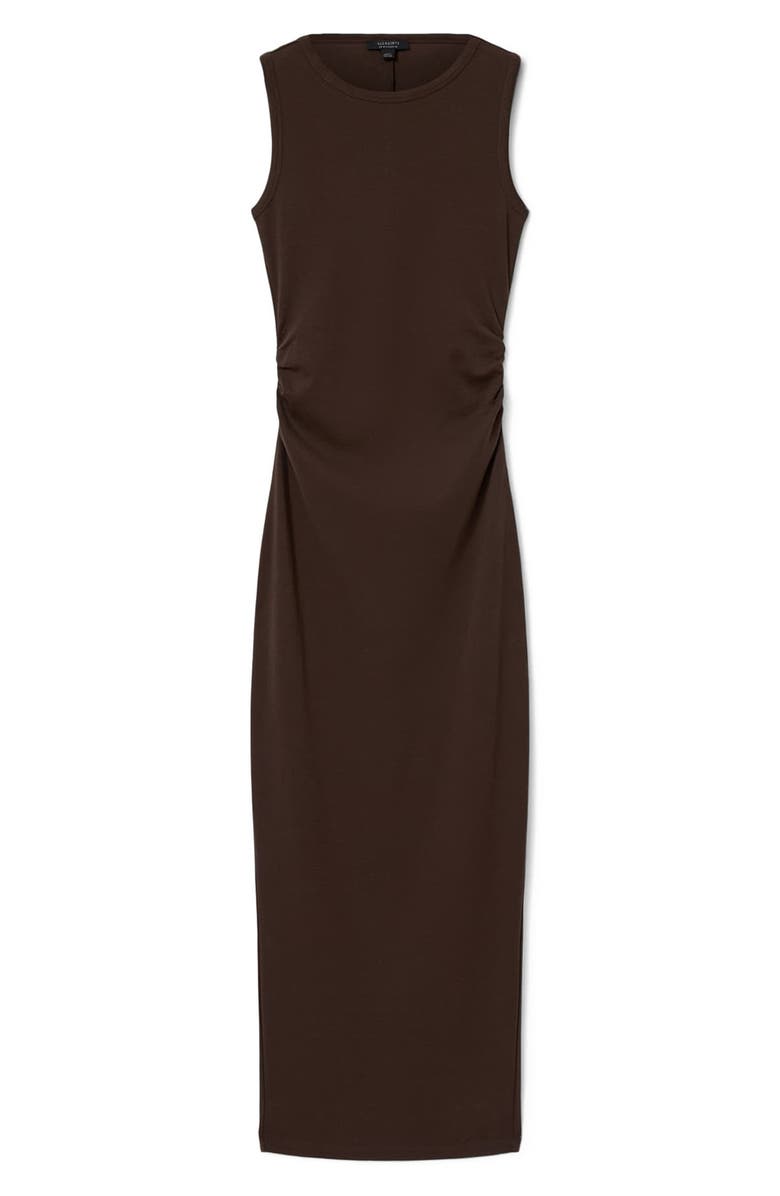 AllSaints Katarina Ruched Side Maxi Dress, Alternate, color, Torte Brown