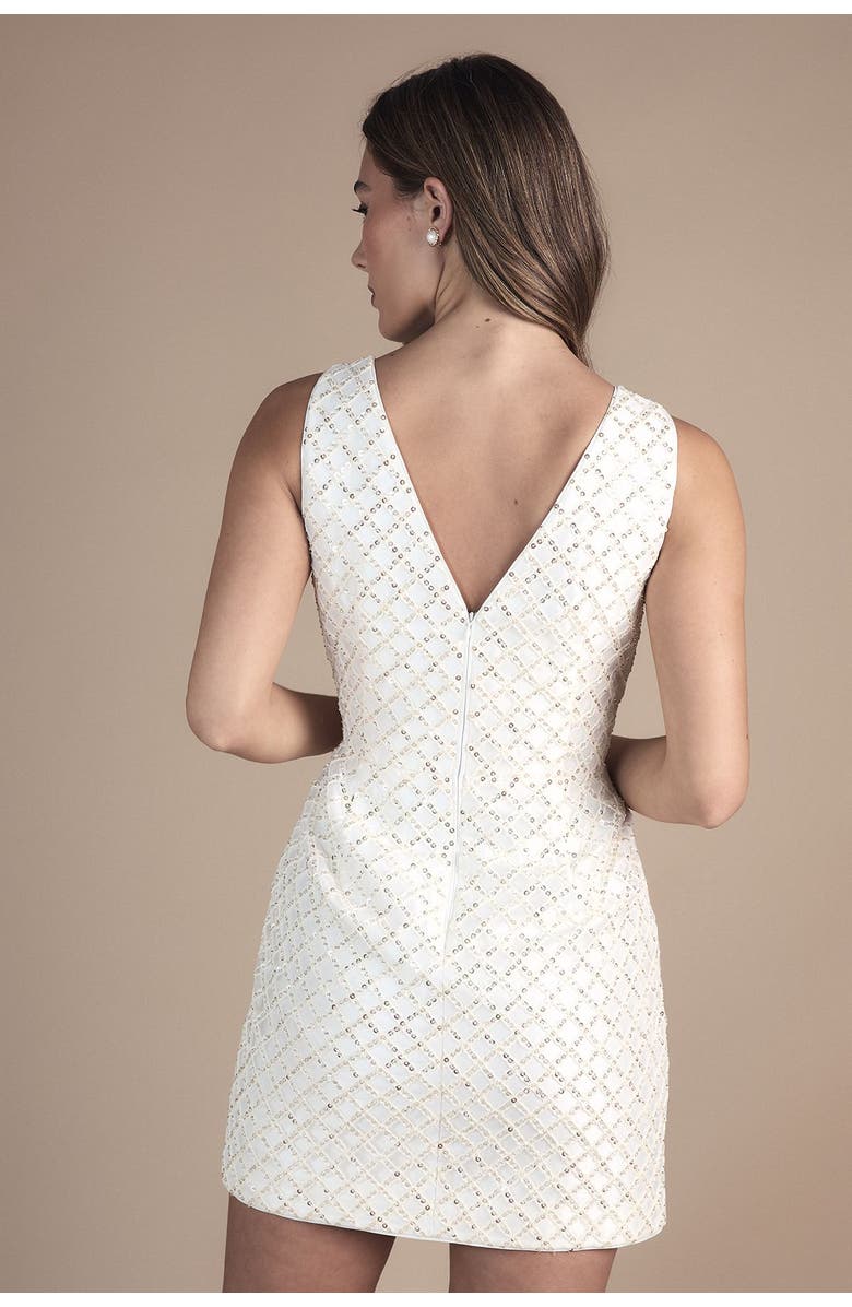 Coast Sleeveless Embellished Mini Dress, Alternate, color, Ivory