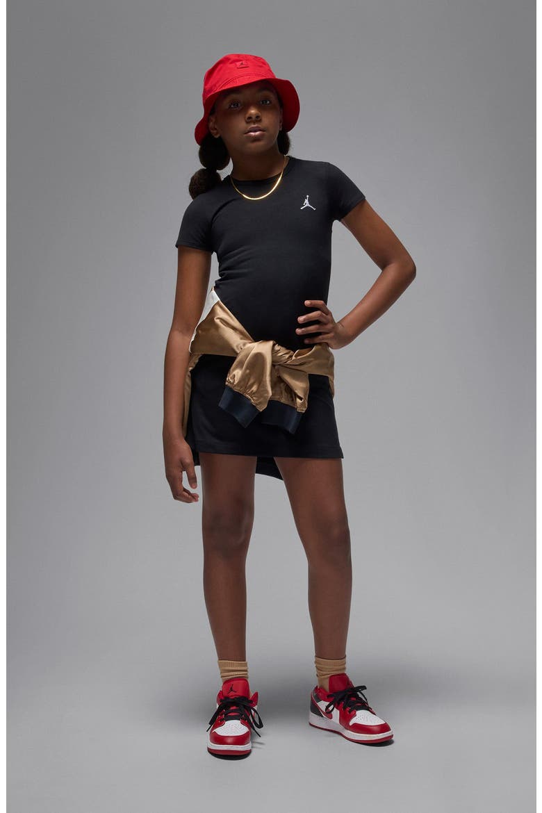 Kids' Stretch Cotton Blend T-Shirt Dress, Alternate, color, BLACK