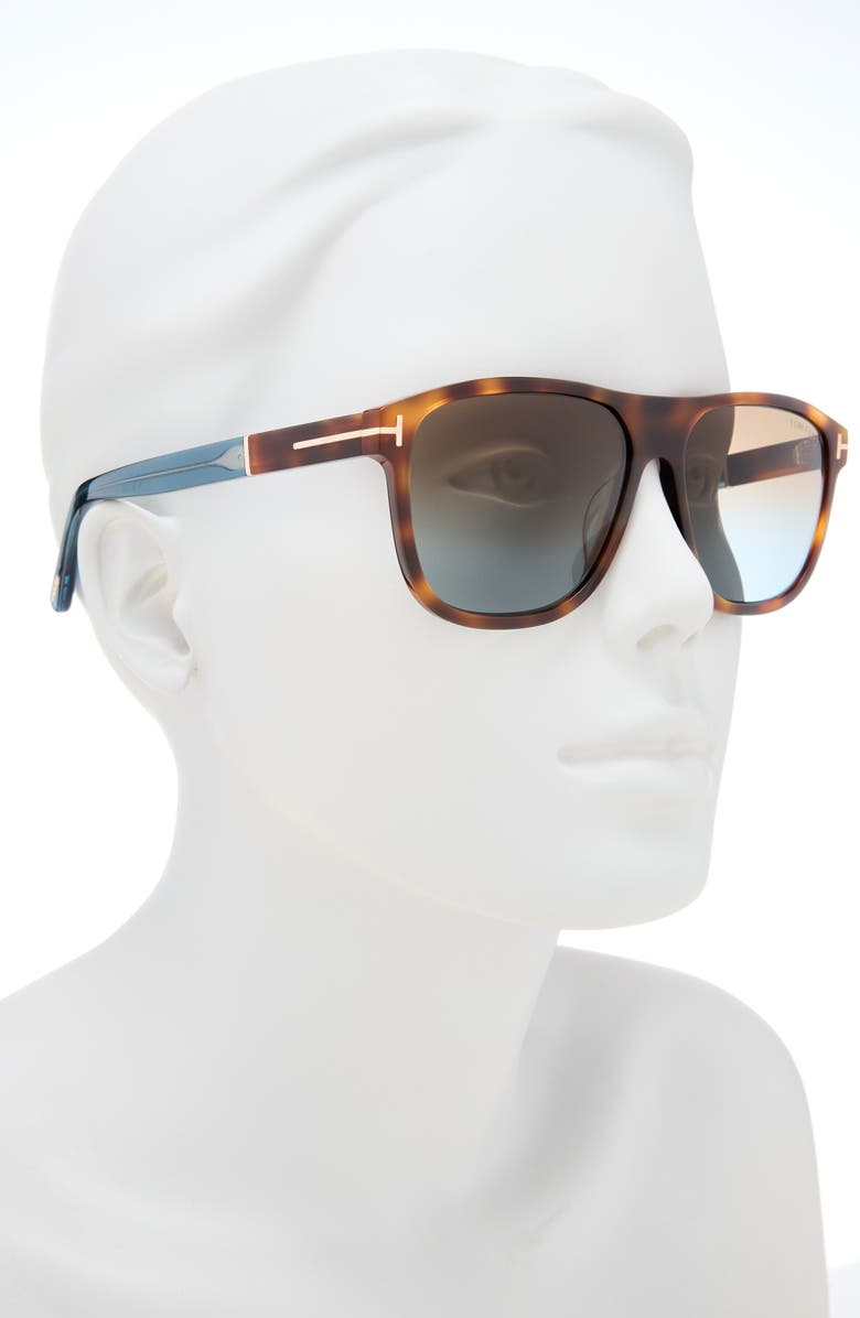 TOM FORD 58mm Square Sunglasses, Alternate, color, Blonde Havana / Gradient Brown