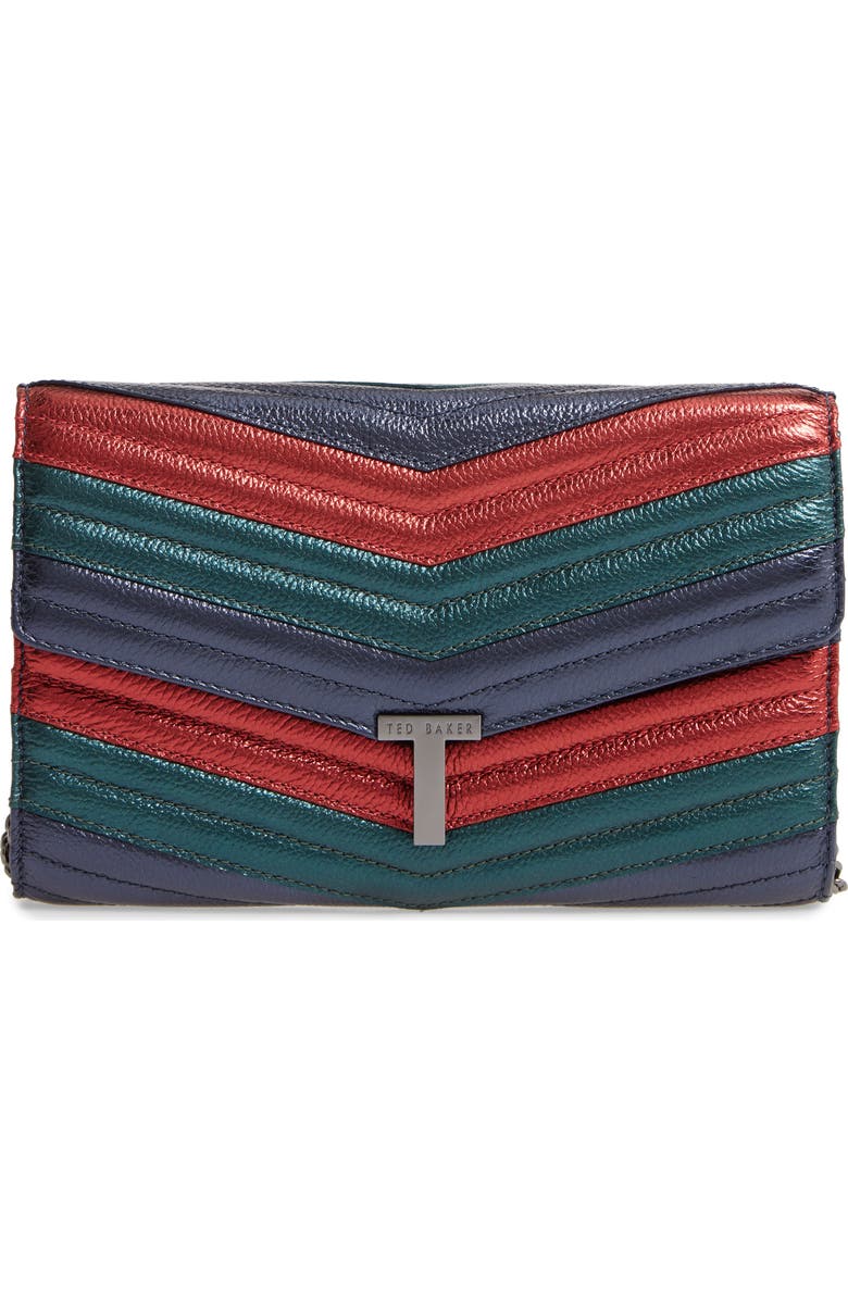 Ted Baker London Jasicca Quilted Chevron Leather Clutch, Main, color,