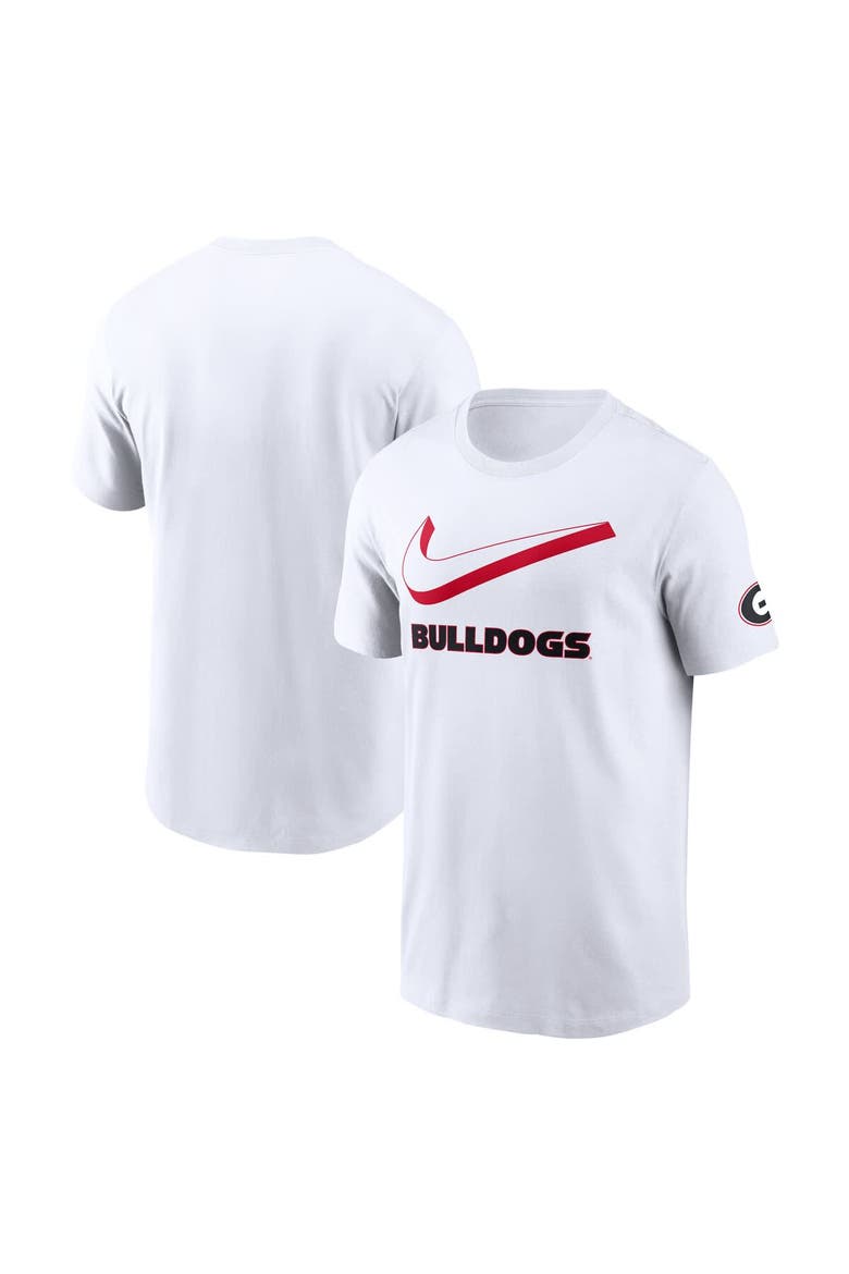 Men's Nike White Georgia Bulldogs Primetime 2-Hit Swoosh T-Shirt, Main, color, White