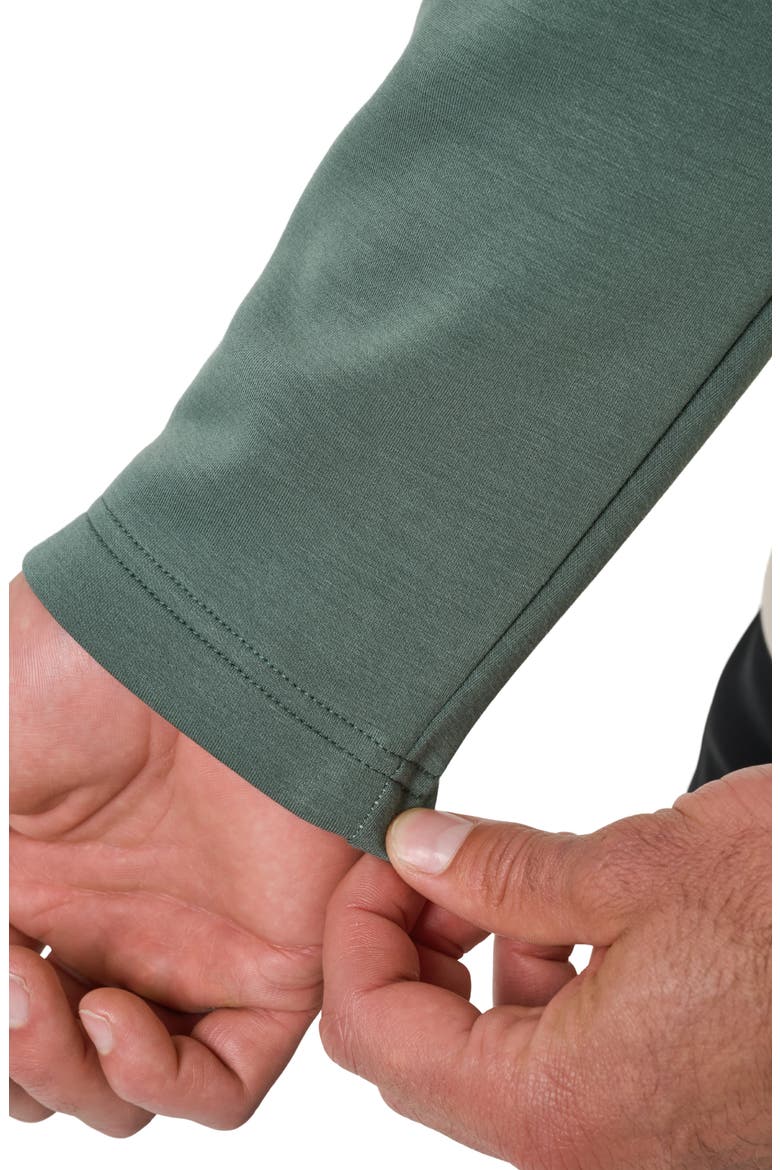 Fibercloud Colorblocked Quarter Zip Pullover, Alternate, color, BALSAM GREEN