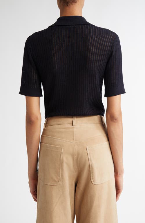 Max Mara Studio Egrege Silk & Wool Rib Sweater In Navy