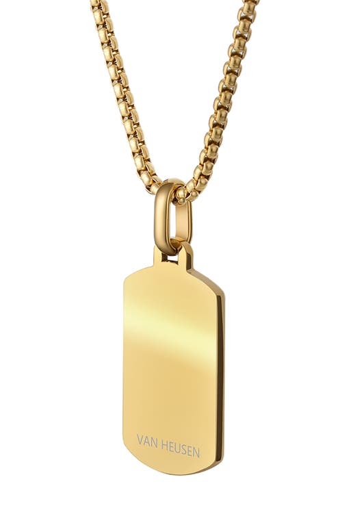 Van Heusen Stripe Dog Tag Pendant Necklace In Gold