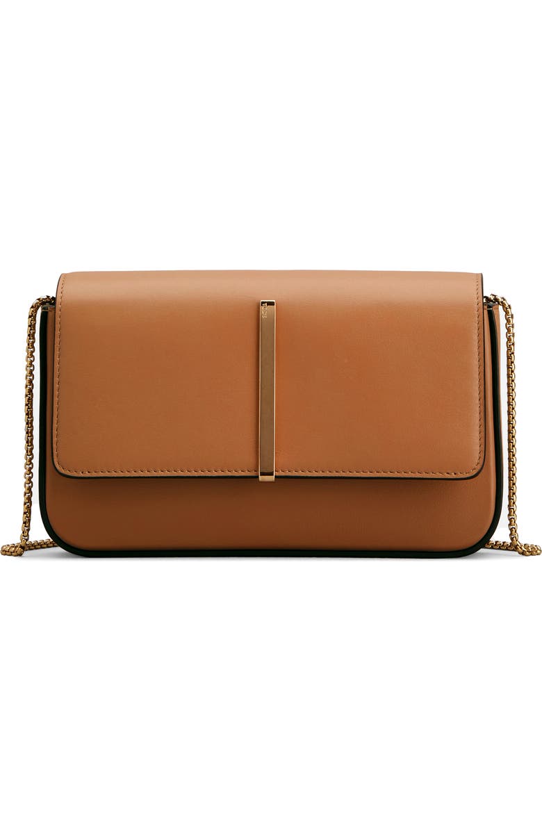 Tod's Mini Leather Flap Bag, Main, color, Kenia Scuro