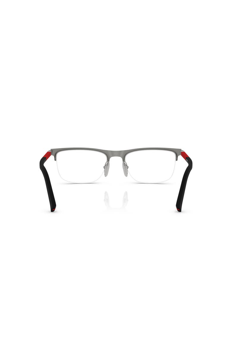 Prada Linea Rossa 55mm Rectangle optical glasses, Alternate, color, Silver
