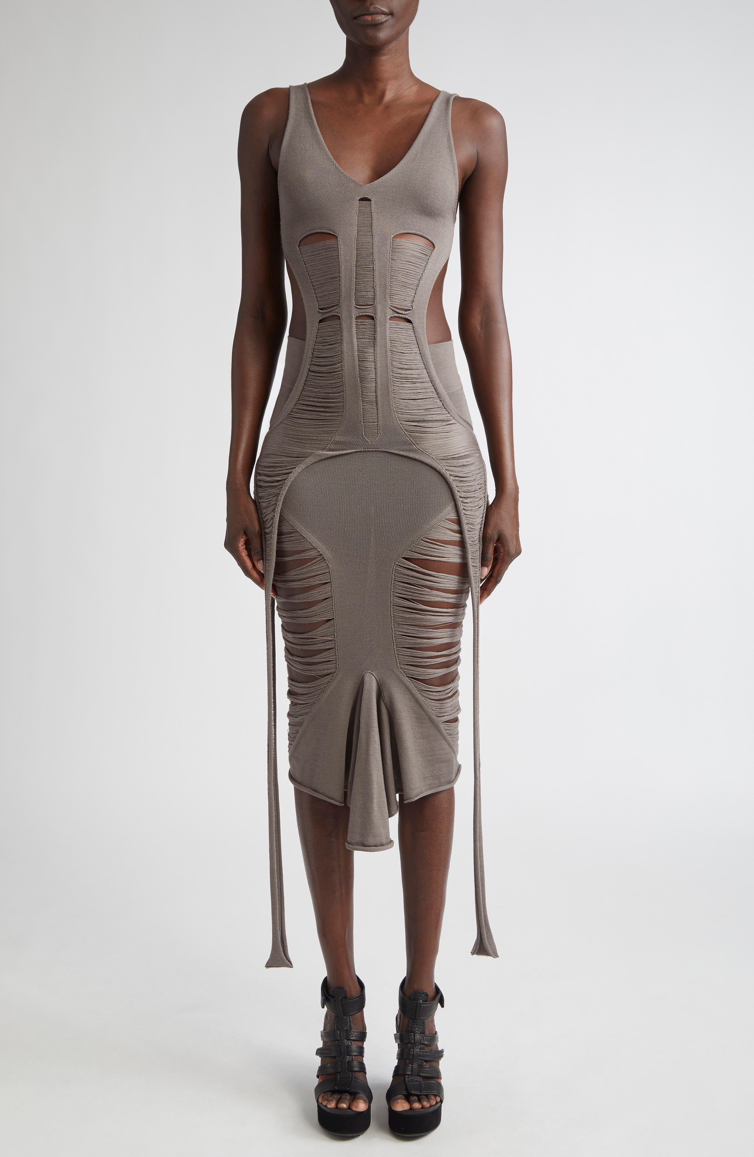 Rick Owens Tanja Maglia Distressed Cutout Tank Top (Women) | Nordstrom