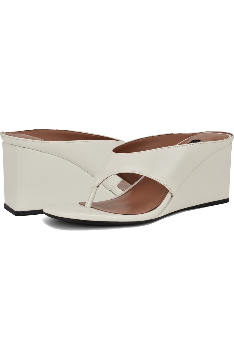 Nine West Jadde Wedge Flip Flop, Alternate, color, White
