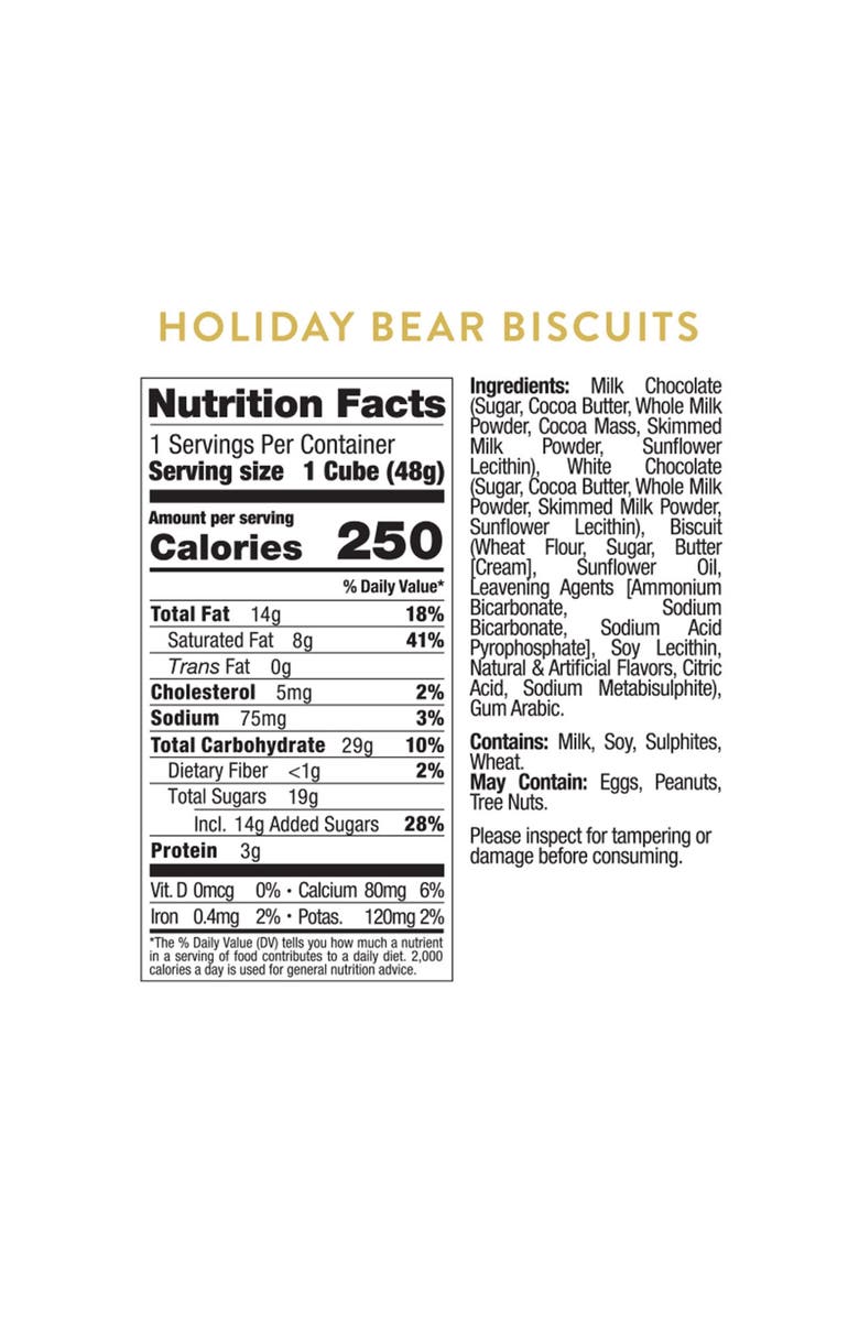 sugarfina Bear Chocolate Biscuits Set of 3 Candy Cubes, Alternate, color, Multi