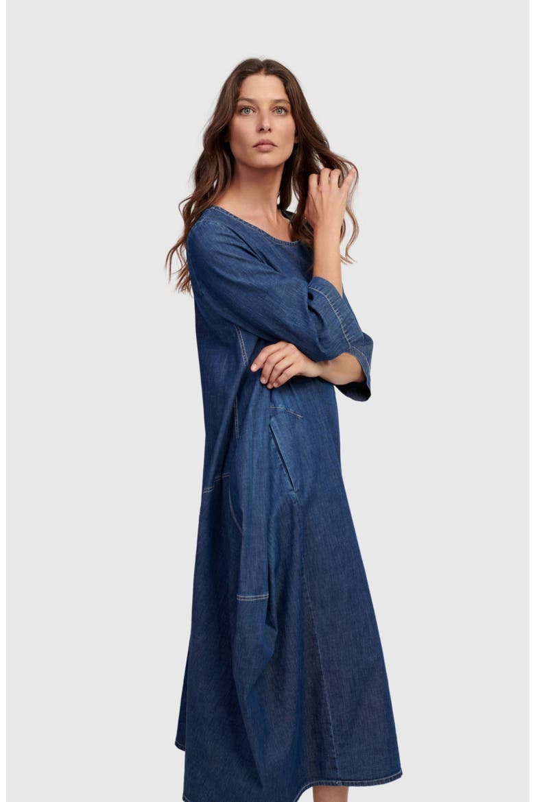 Liberty Oversized Cocoon Dress, Alternate, color, Denim