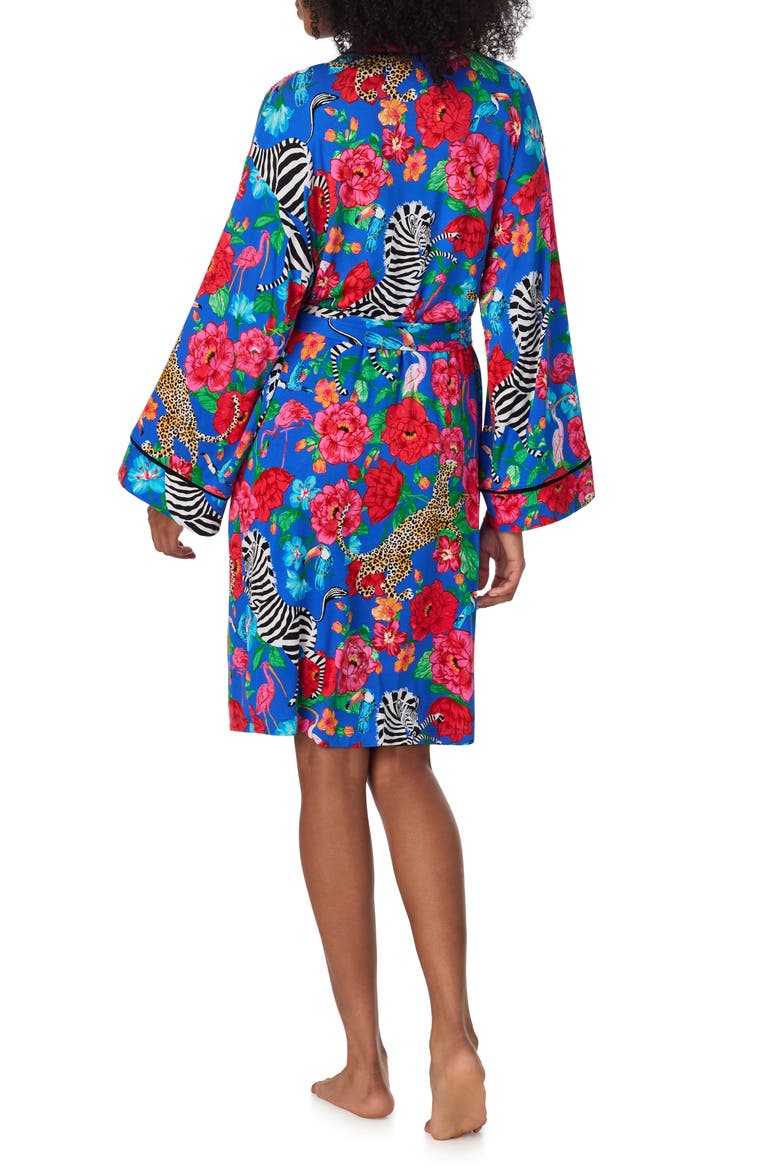 Print Longline Robe, Alternate, color, BLUE FLORAL