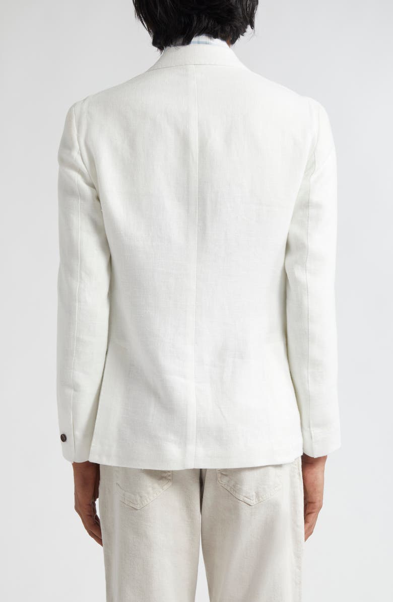 Eleventy Double Breasted Linen Sport Coat, Alternate, color, White