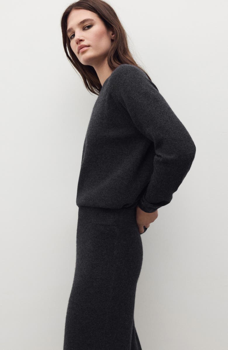 MANGO Cashmere Straight Leg Jogger Pants, Alternate, color, Charcoal