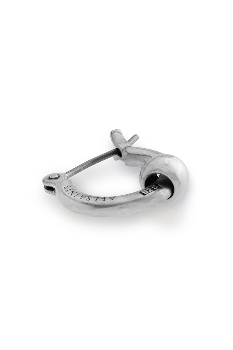 Men's Ball Bead Huggie Hoop Earring, Alternate, color, WARM SILVER