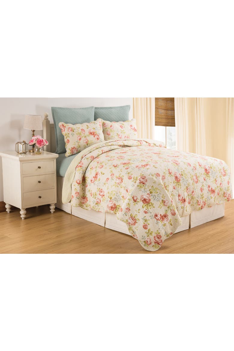 20" x 26" Whitney Floral Cotton Standard Sham - Machine Washable, Alternate, color, Beige