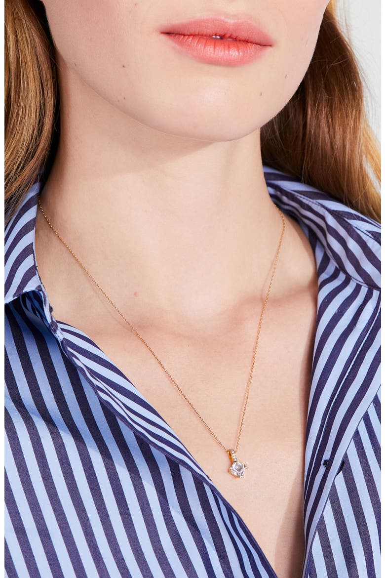 mini pendant necklace, Alternate, color, CLEAR/ GOLD.