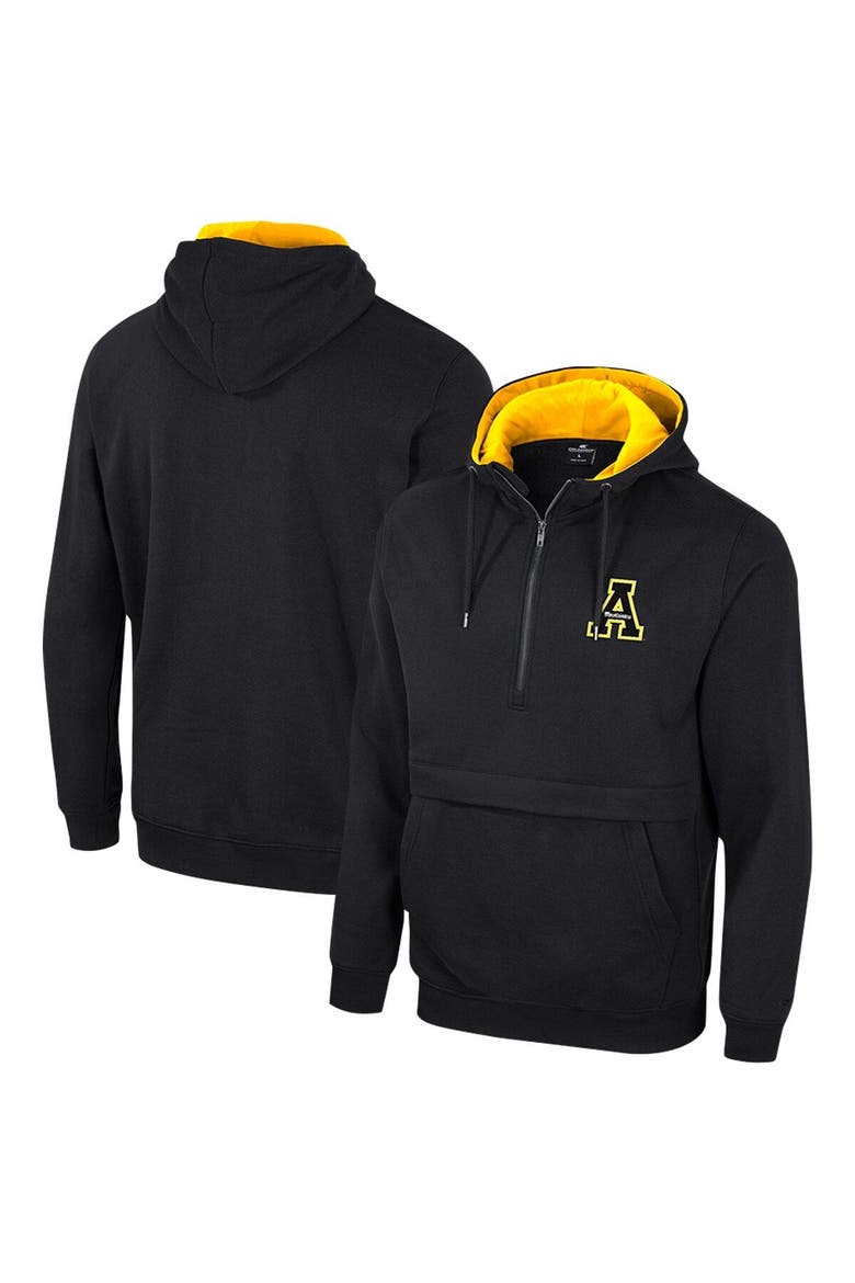 Men's Colosseum Black Appalachian State Mountaineers Team Half-Zip Pullover Hoodie, Main, color, Black