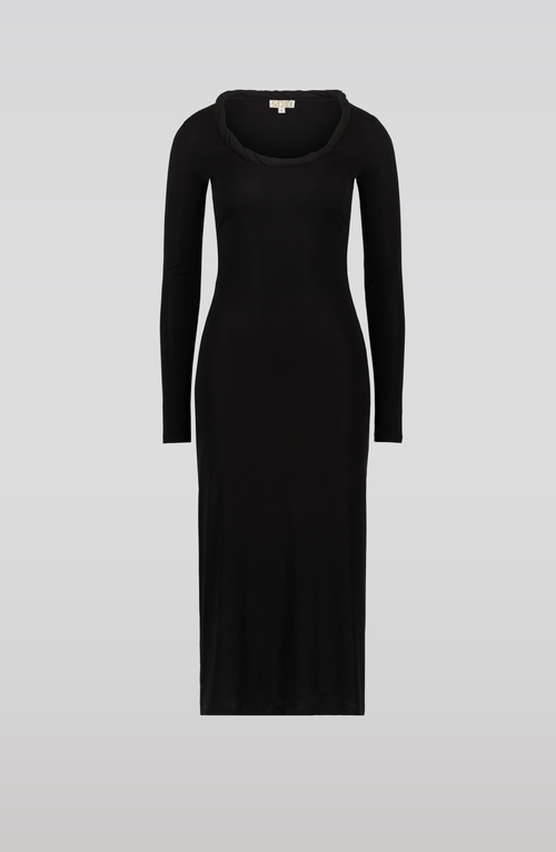 Saemdi Twisted Jersey Dress In Black