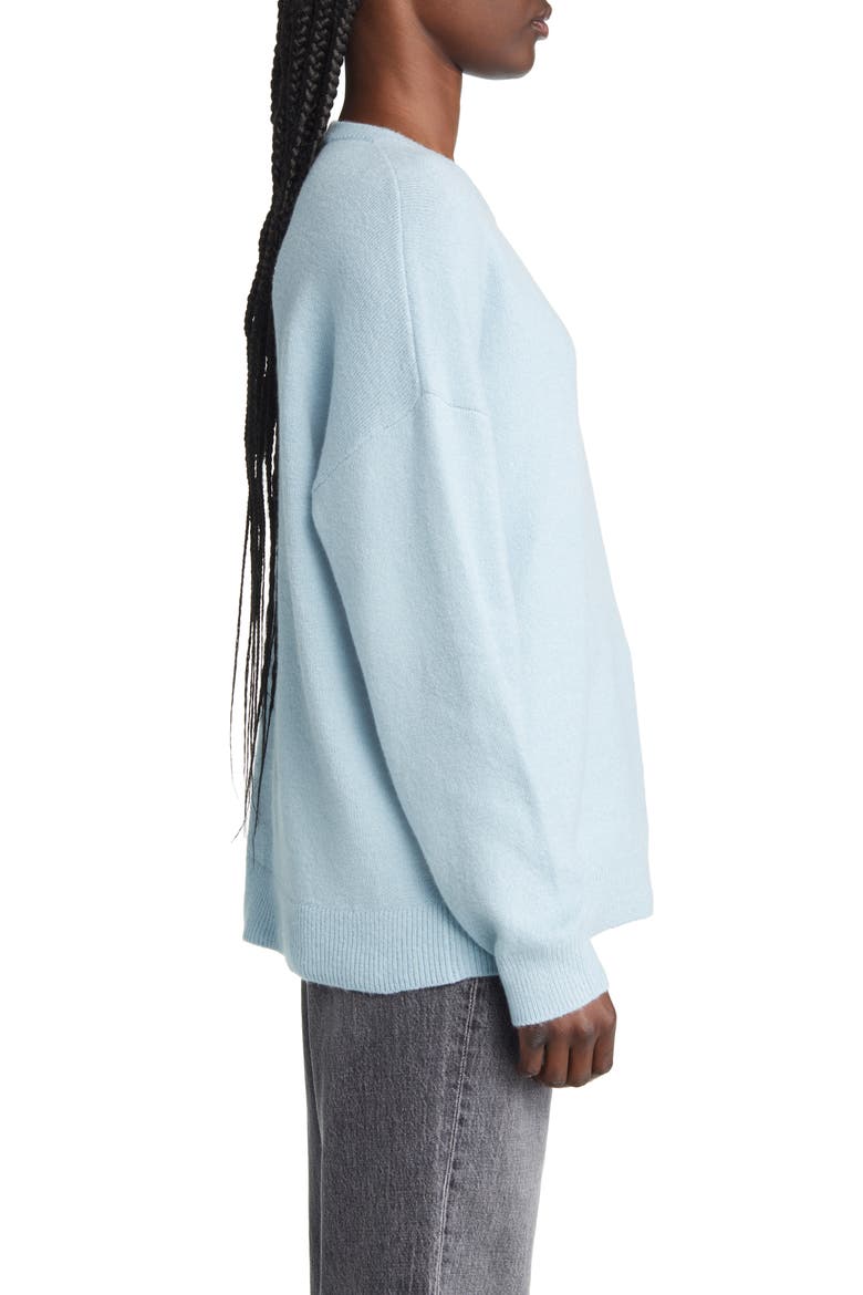 Organic Cotton Blend Crewneck Sweater, Alternate, color, BLUE BASALT