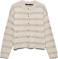 VERO MODA Stripe Button Front Crop Cardigan