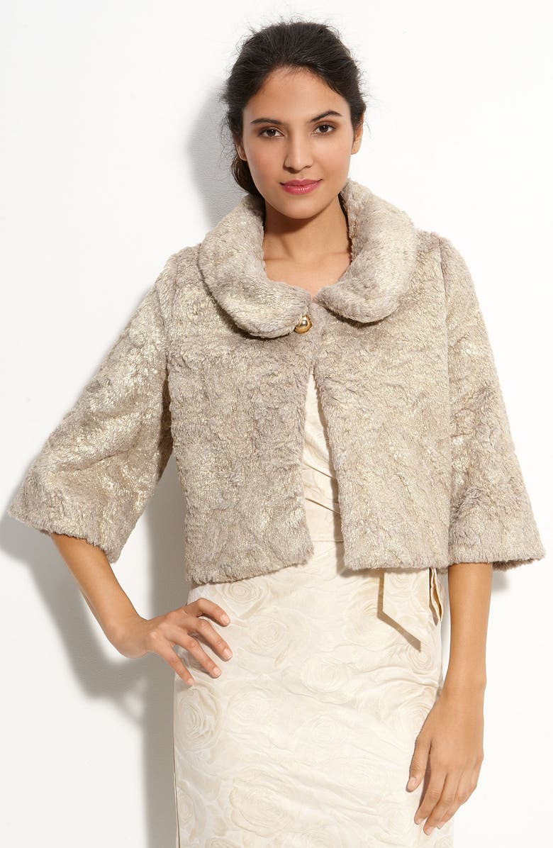 Kate Spade New York 'nicole' metallic faux fur jacket, Main, color,