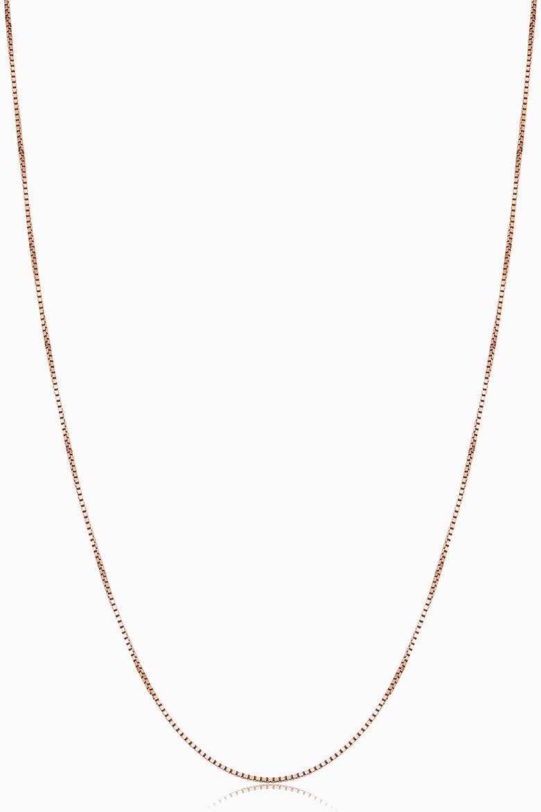 14K Gold Bodega Box Chain, Main, color, Rose Gold