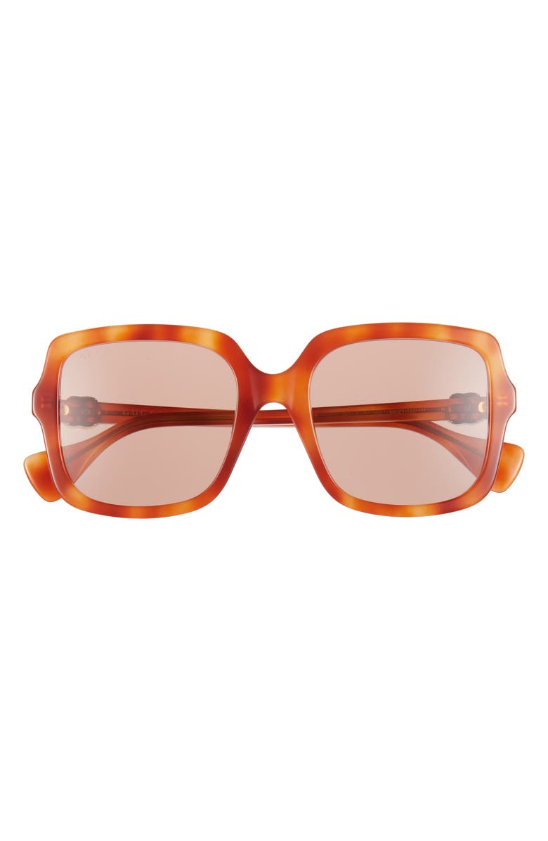Gucci 54mm Square Sunglasses, Main, color, Havana Havana Brown