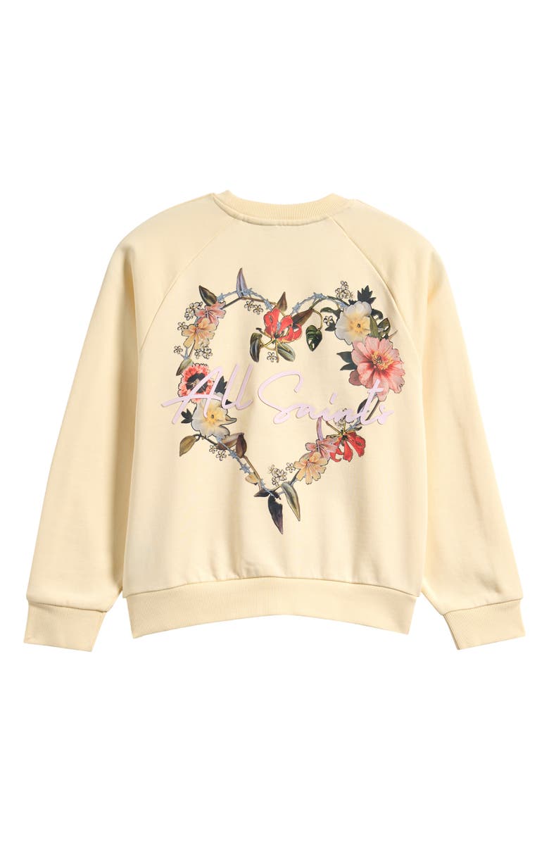 smALLSAINTS by ALLSAINTS Kids' Peace Logo Popper Sweatshirt, Alternate, color, Yellow