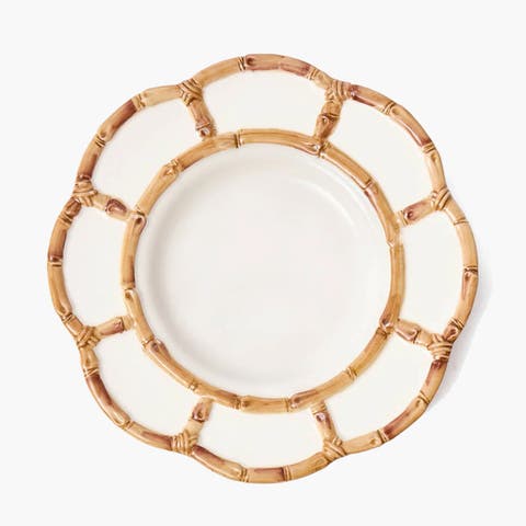 Petal Wooden Ceramic Dinner Plate