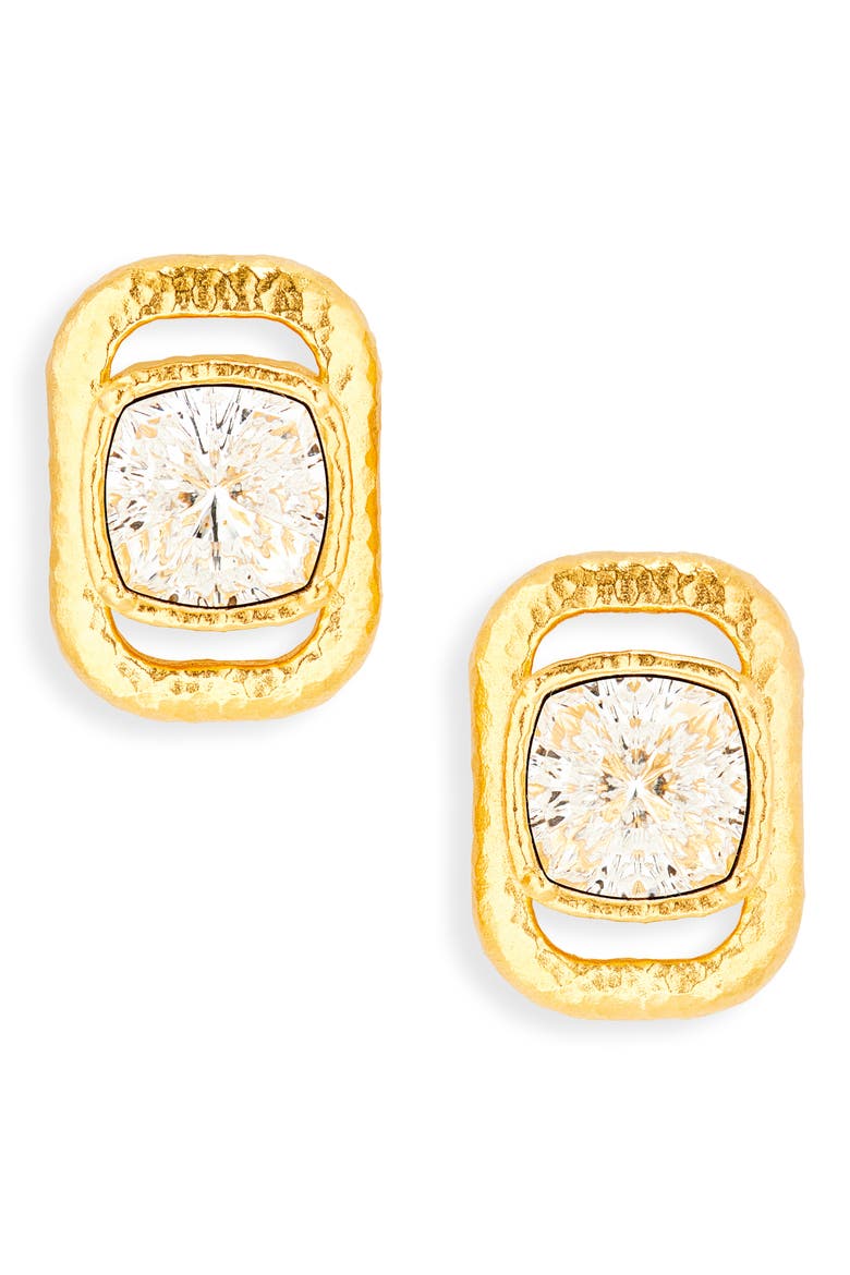Rectangle Crystal Stud Earrings, Main, color, CRYSTAL