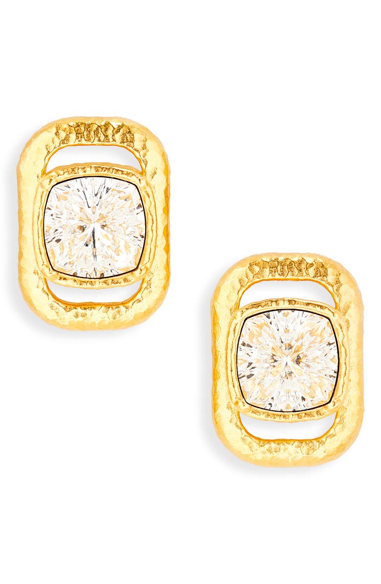 Oscar de la Renta Rectangle Crystal Stud Earrings, Main, color, Crystal