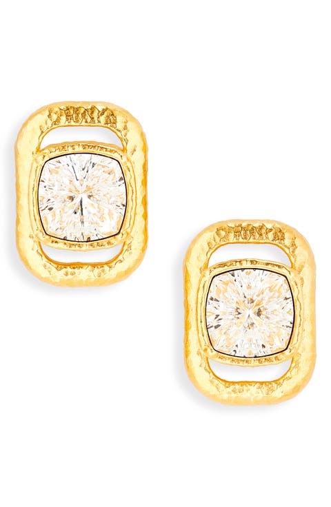 Rectangle Crystal Stud Earrings