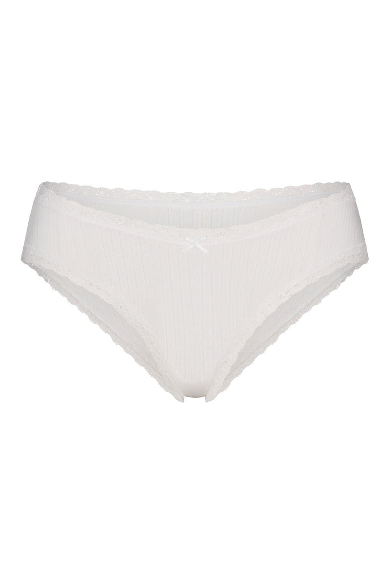 Lightweight Stretch Cotton Pointelle Briefs, Alternate, color, SNOW