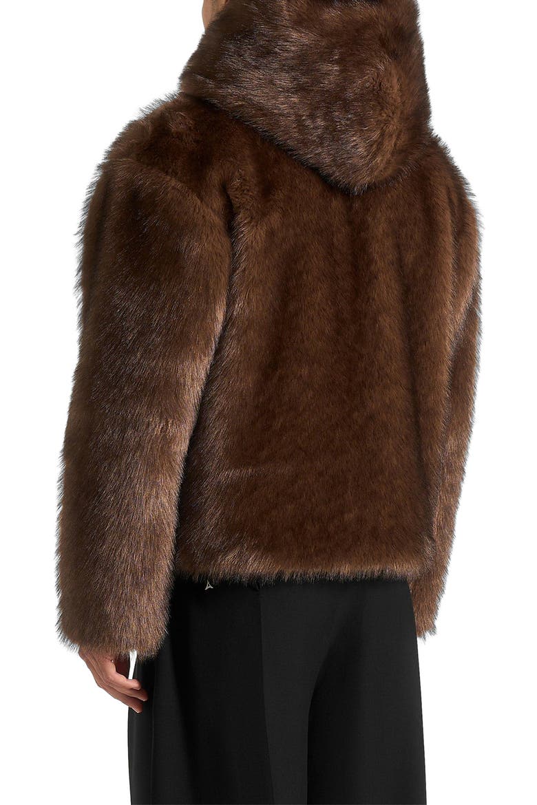 Ryan Fur Hooded Jacket, Alternate, color, Brown
