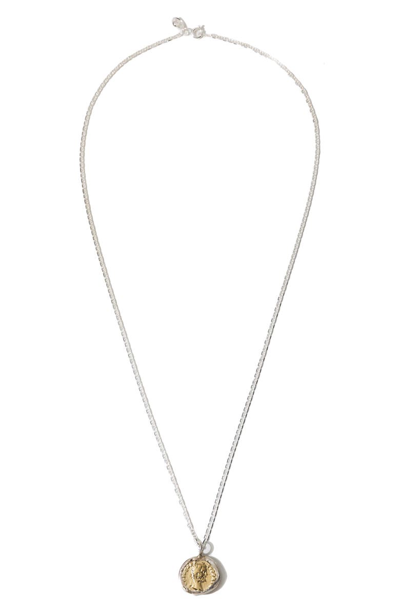 Child of Wild Caeser Coin Pendant Necklace, Alternate, color, Silver