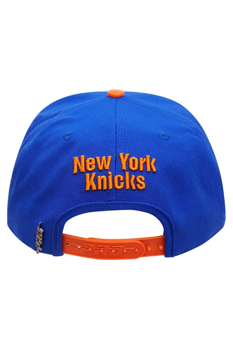 Men's Pro Standard Blue New York Knicks Old English Snapback Hat, Alternate, color, Blue