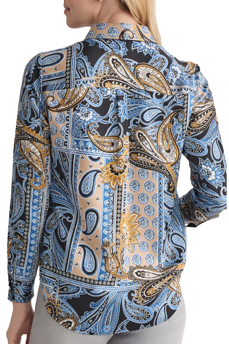 Mixed Paisley Button-Up Shirt, Alternate, color, BLUE LAGOON MULTI